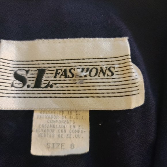 SL Fashions Ladies Dress Navy Blue-accent colors/flowers - Picture 14 of 16